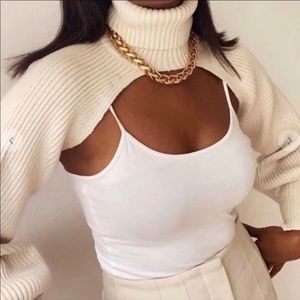 Turtleneck arm warmer top